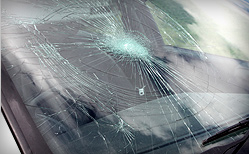 image of broken windshield